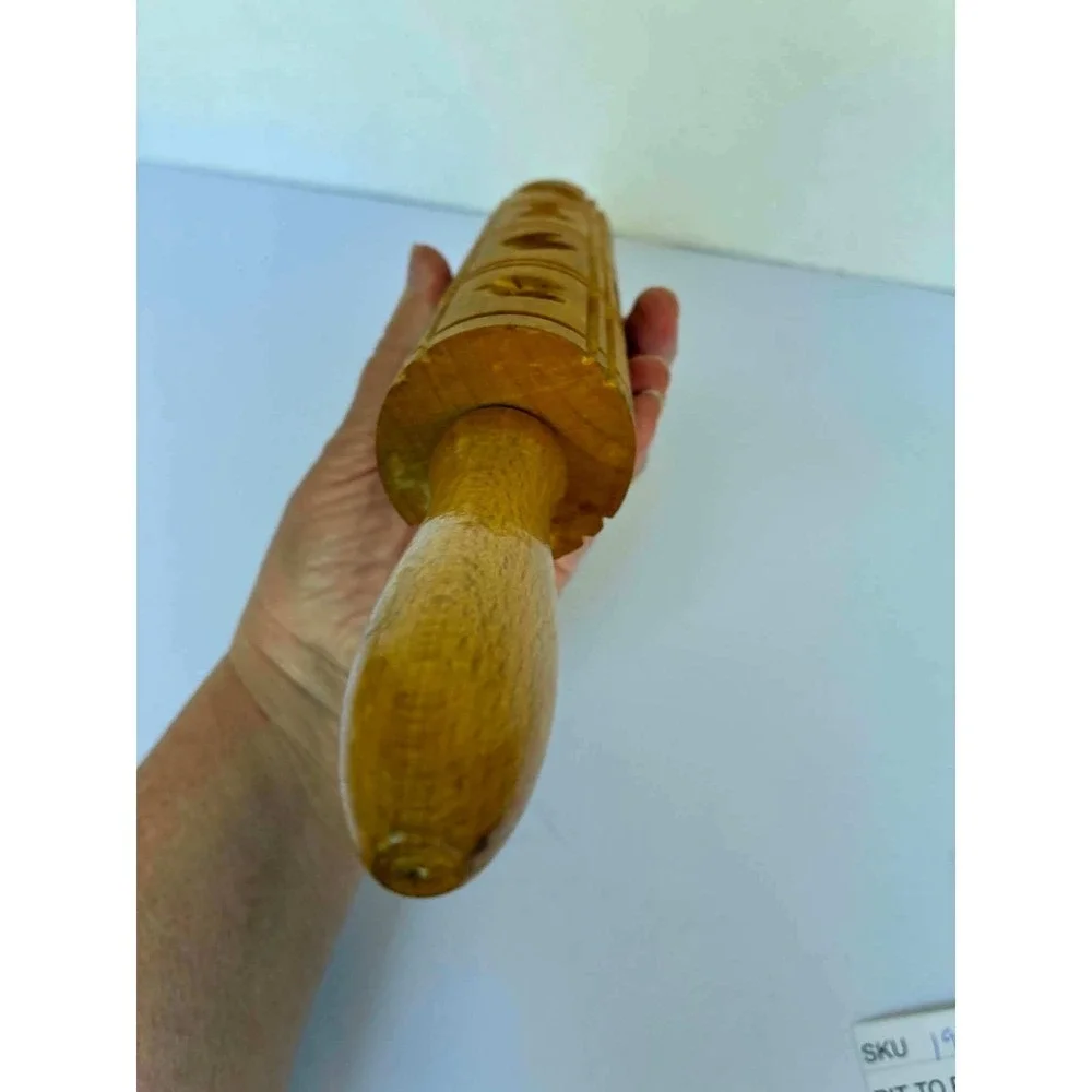 Vintage Springerle Rolling Pin 14.25